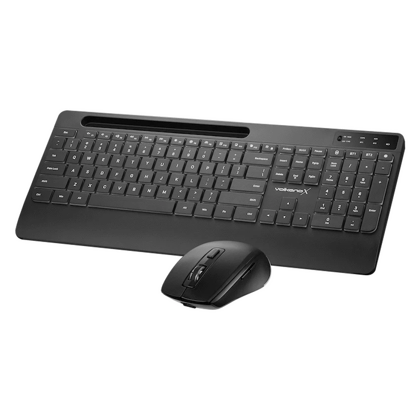 VolkanoX Gem Bluetooth Wireless Keyboard and Mouse - Black - Black - Computer Peripherals