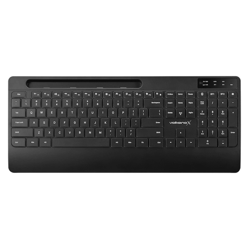VolkanoX Gem Bluetooth Wireless Keyboard and Mouse - Black - Black - Computer Peripherals