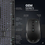 VolkanoX Gem Bluetooth Wireless Keyboard and Mouse - Black - Black - Computer Peripherals