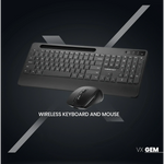 VolkanoX Gem Bluetooth Wireless Keyboard and Mouse - Black - Black - Computer Peripherals