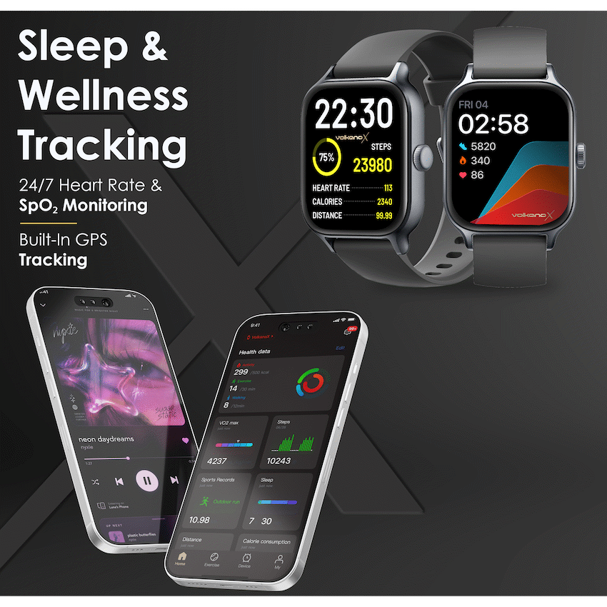 VolkanoX Kronis Series GPS Smartwatch - Black - Black - Wearables