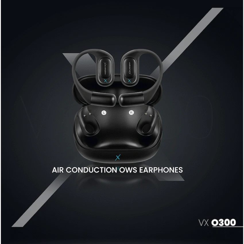 VolkanoX O300 Air Conduction OWS Earphones - Black - Black - Audio