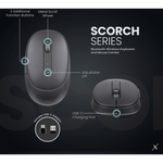 VolkanoX Scorch Bluetooth Wireless Keyboard and Mouse Combo - Graphite - Black - Computer Peripherals