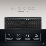 VolkanoX Scorch Bluetooth Wireless Keyboard and Mouse Combo - Graphite - Black - Computer Peripherals