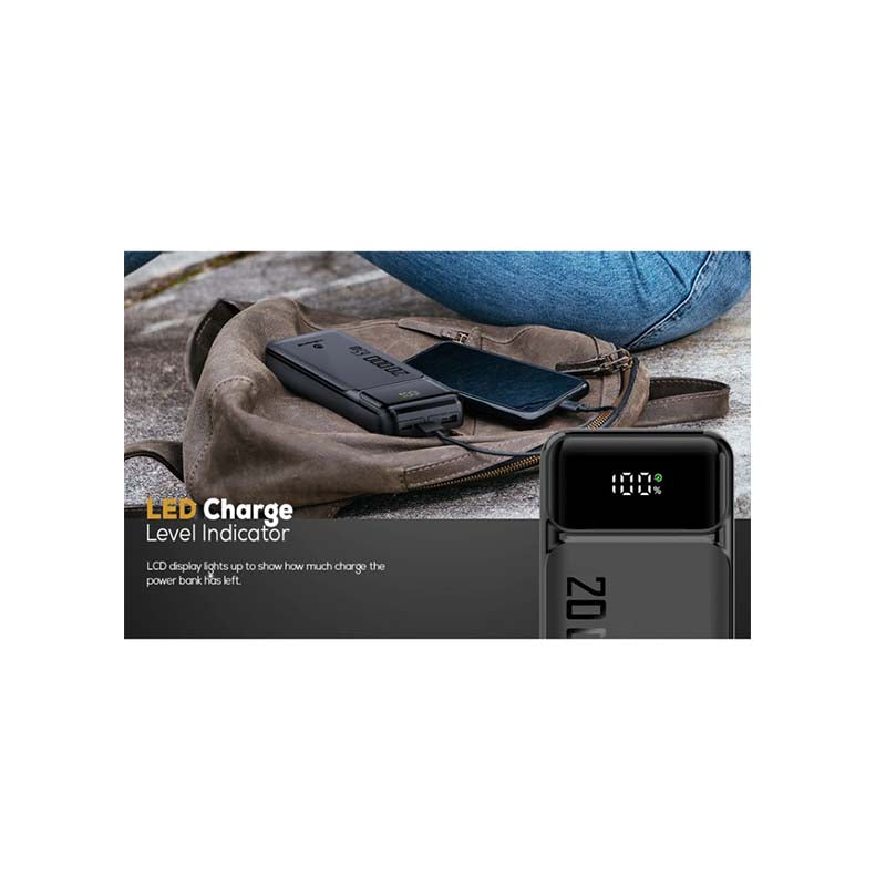 VolkanoX Vitality Series 65W 20000mAh Power Bank - Grey - Grey