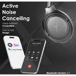 VolkanoX VXH100 Bluetooth Headphones with ANC - Black - Black - Audio