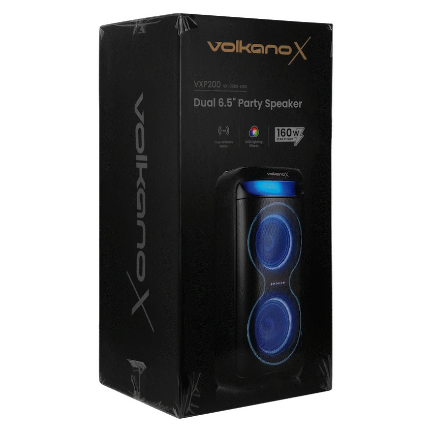 VolkanoX VXP200 Dual 6.5’’ Party Speaker - Black - Black - Audio