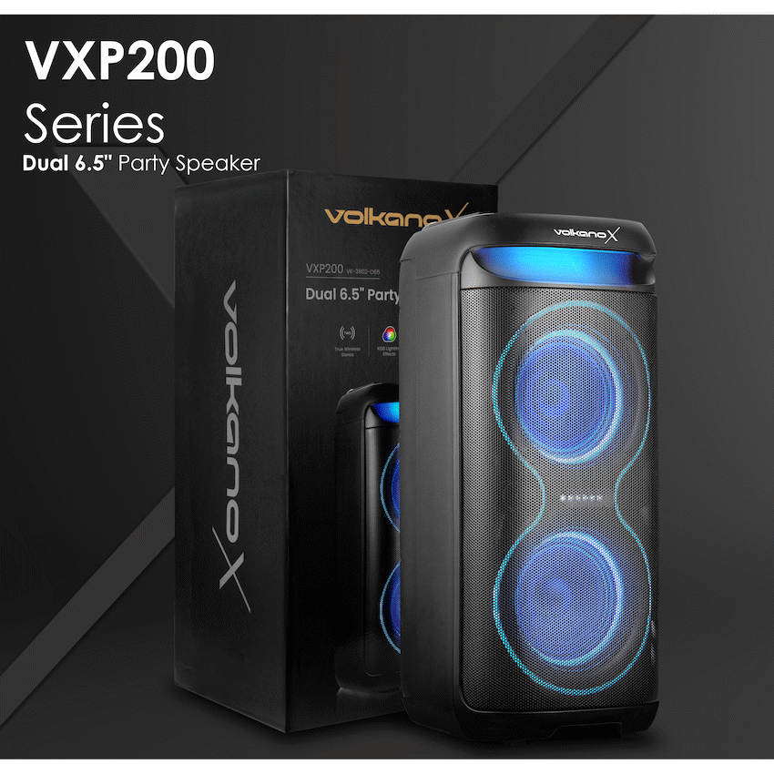 VolkanoX VXP200 Dual 6.5’’ Party Speaker - Black - Black - Audio