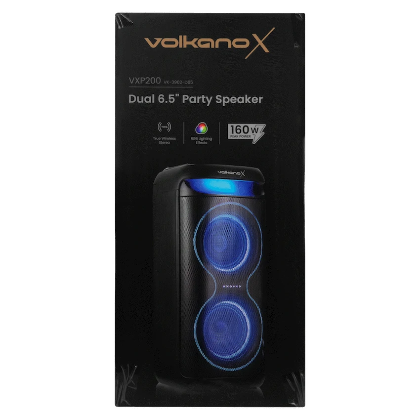 VolkanoX VXP200 Dual 6.5’’ Party Speaker - Black - Black - Audio