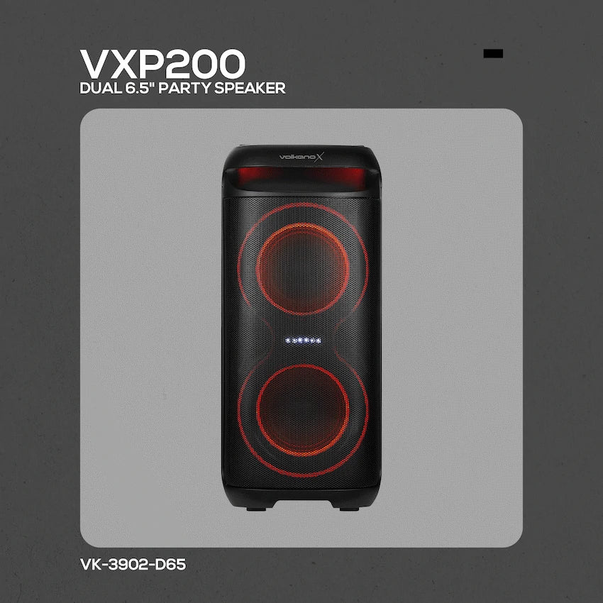 VolkanoX VXP200 Dual 6.5’’ Party Speaker - Black - Black - Audio
