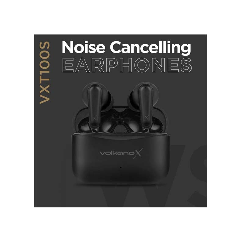 VolkanoX VXT100S True Wireless Active Noise Cancelling Earphones - Black - Black