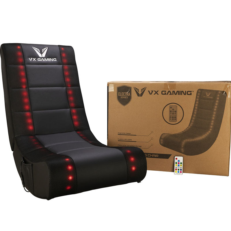 VX Gaming Electra Series Rocking Gaming Chair with LED Lights