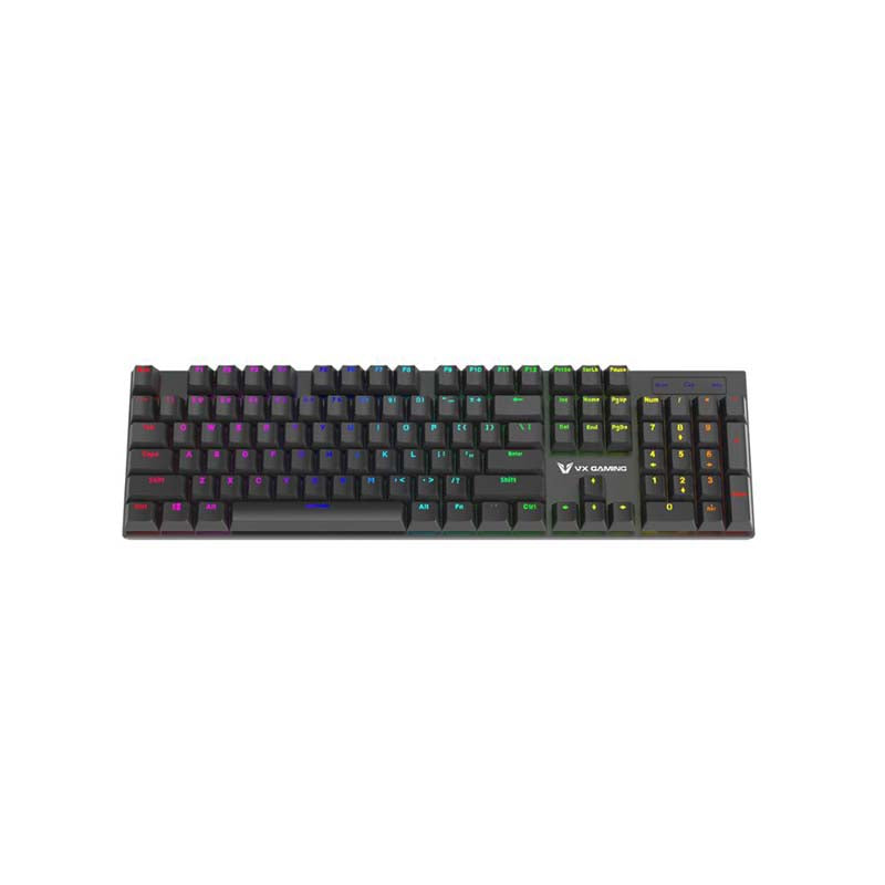VX Gaming Floki RGB Full Mechanical Keyboard - Black - Black