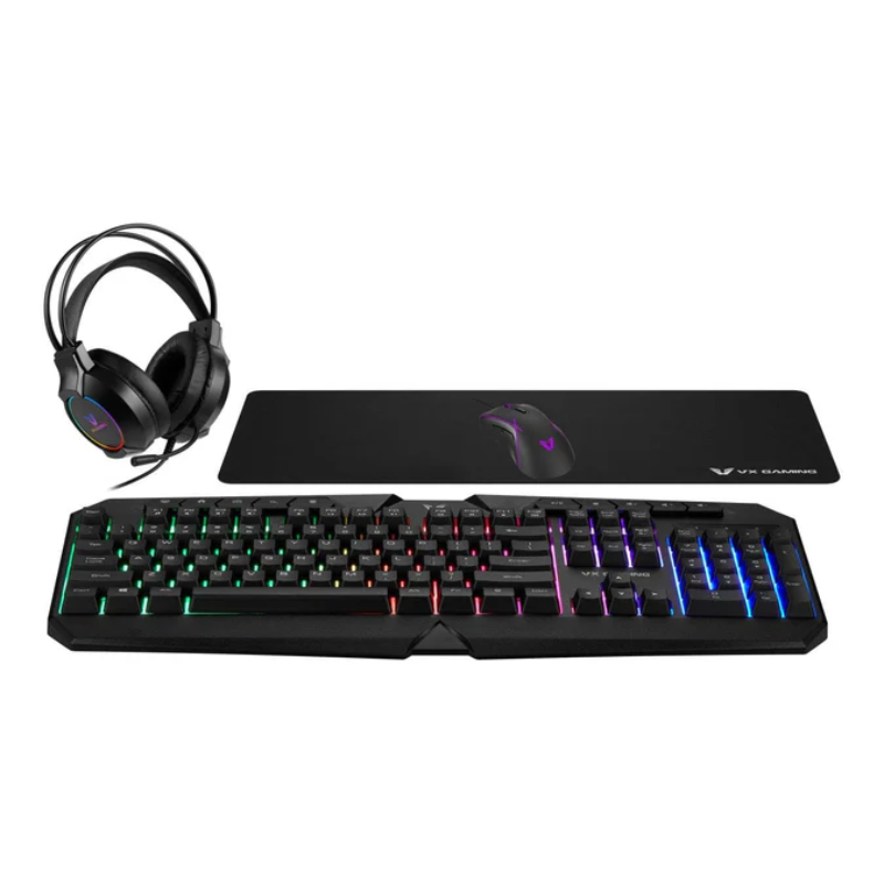 VX Gaming Heracles Series 4-in-1 Gaming Combo - Black - Black