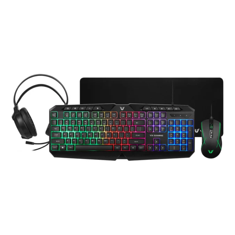 VX Gaming Heracles Series 4-in-1 Gaming Combo - Black - Black
