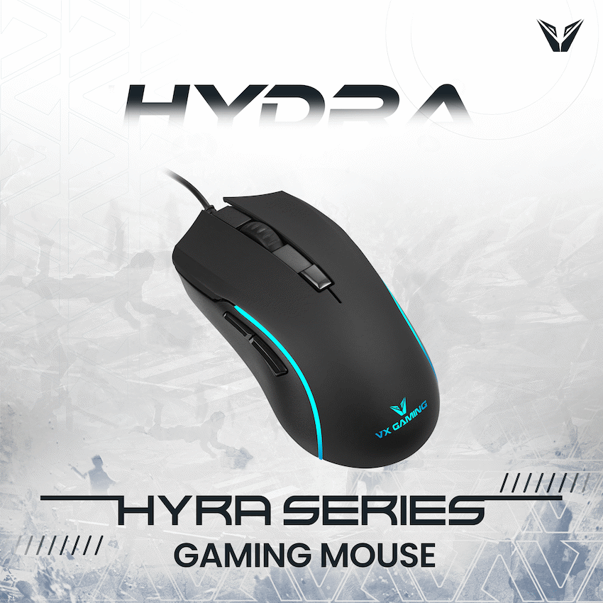 VX Gaming Hydra Series Wired Gaming Mouse - Black - Gaming