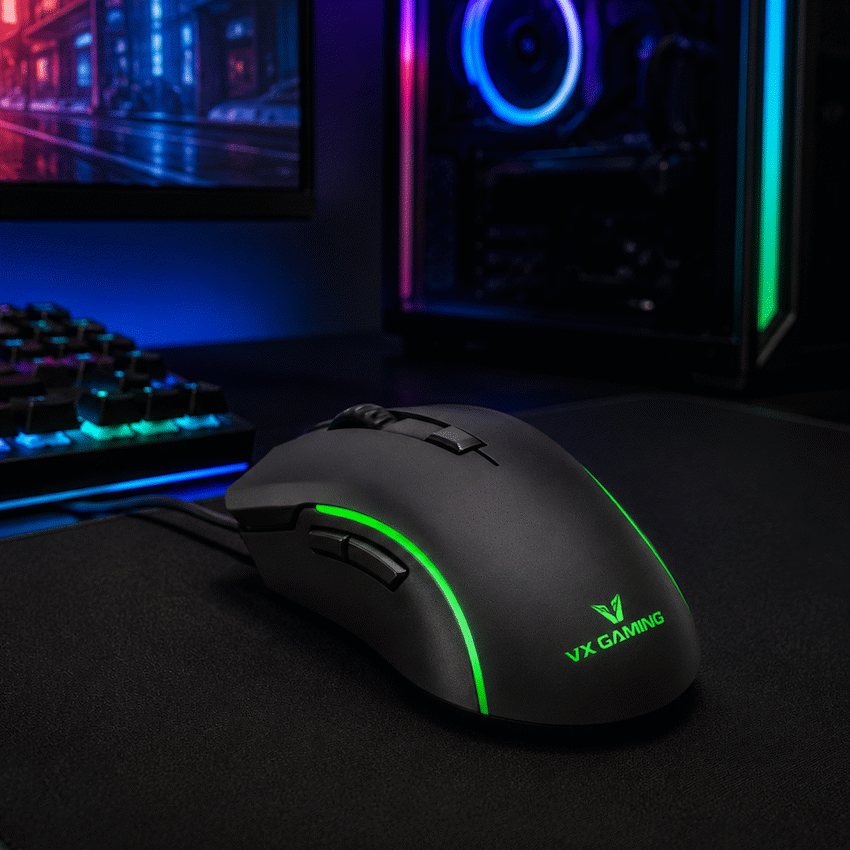 VX Gaming Hydra Series Wired Gaming Mouse - Black - Gaming