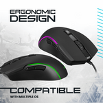 VX Gaming Hydra Series Wired Gaming Mouse - Black - Gaming