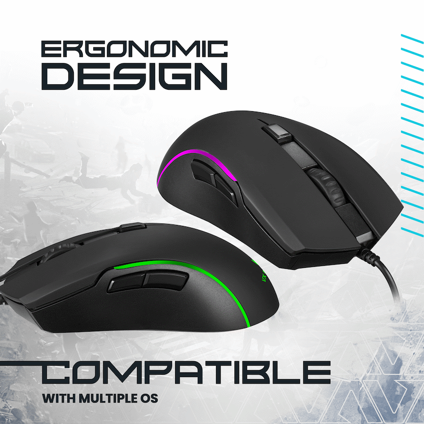 VX Gaming Hydra Series Wired Gaming Mouse - Black - Gaming