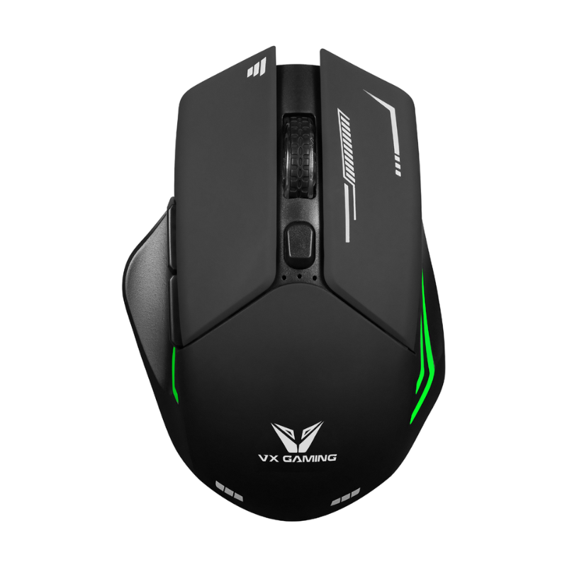VX Gaming Kratos Series Wireless Rechargeable RGB Gaming Mouse - Black - Black