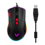 VX Gaming Morpheus Series Wired RGB Mouse With Braided Cable - Black - Black