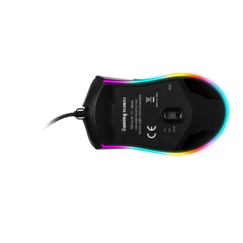 VX Gaming Morpheus Series Wired RGB Mouse With Braided Cable - Black - Black