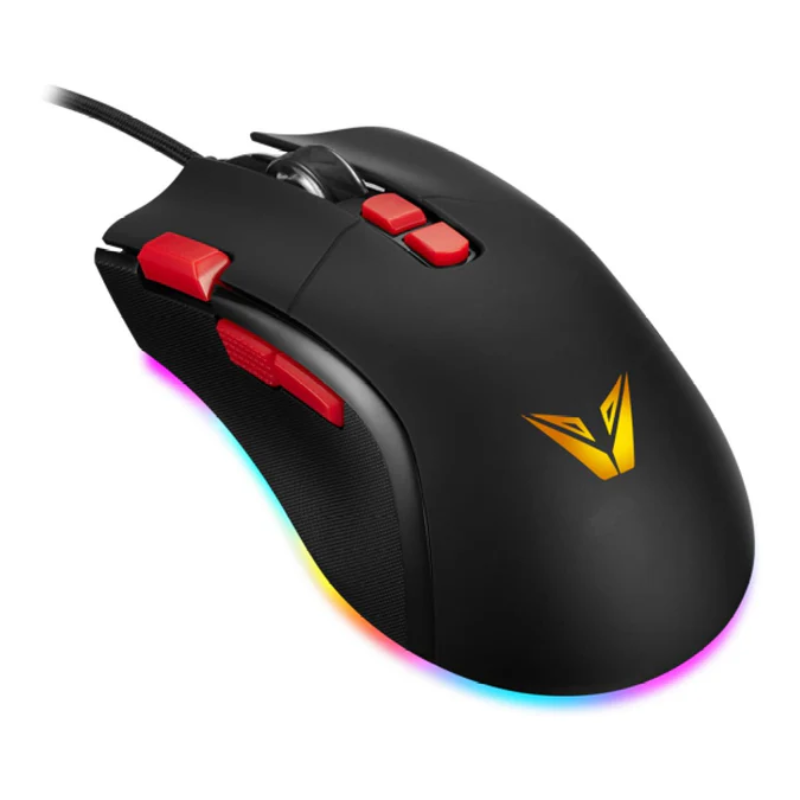 VX Gaming Morpheus Series Wired RGB Mouse With Braided Cable - Black - Black