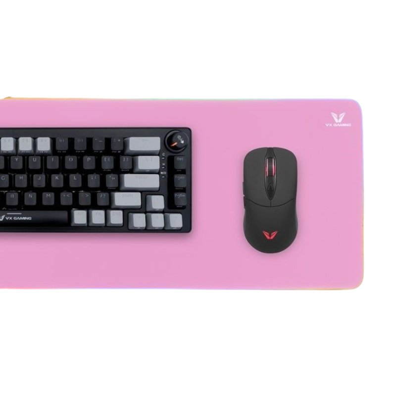 VX Gaming Mythic RGB Mousepad - Pink - Black
