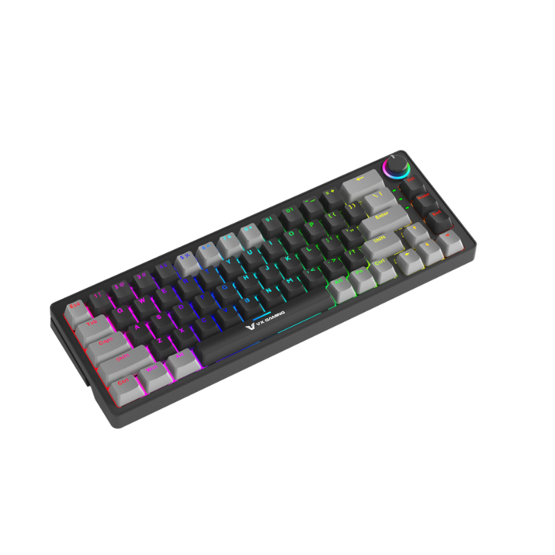VX Gaming Sun-Wukong RGB Hot Swappable Mechanical Keyboard - Grey/Black - Grey