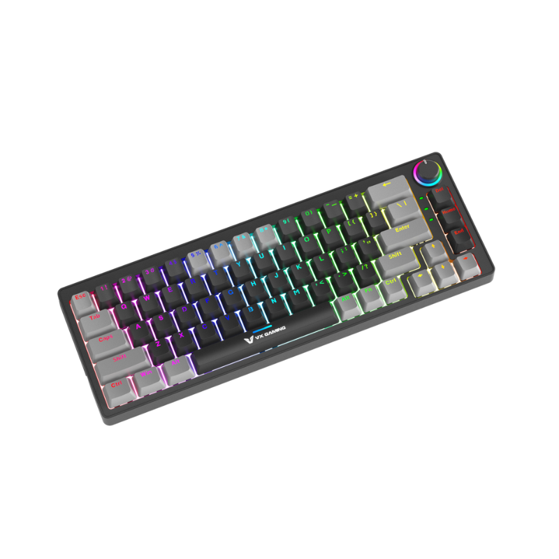 VX Gaming Sun-Wukong RGB Hot Swappable Mechanical Keyboard - Grey/Black - Grey