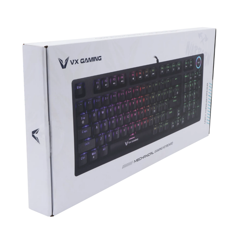 VX Gaming Warborn RGB TKL Mechanical Keyboard - Black - Black