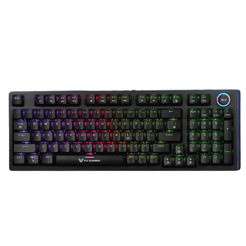 VX Gaming Warborn RGB TKL Mechanical Keyboard - Black - Black