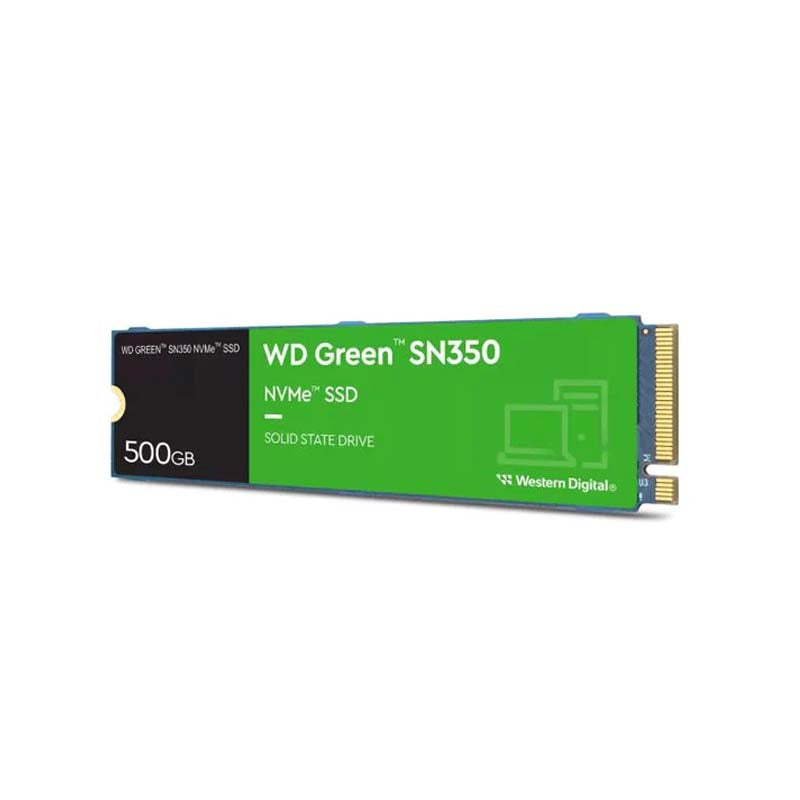 Western Digital SN350 500GB NVME M.2PCI Express 3.0 TLC NVMe Internal SSD - Green - Green