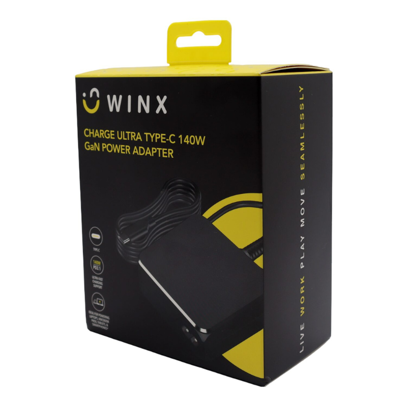 Winx Charge Ultra Type-C 140W GaN Power Adapter - Black