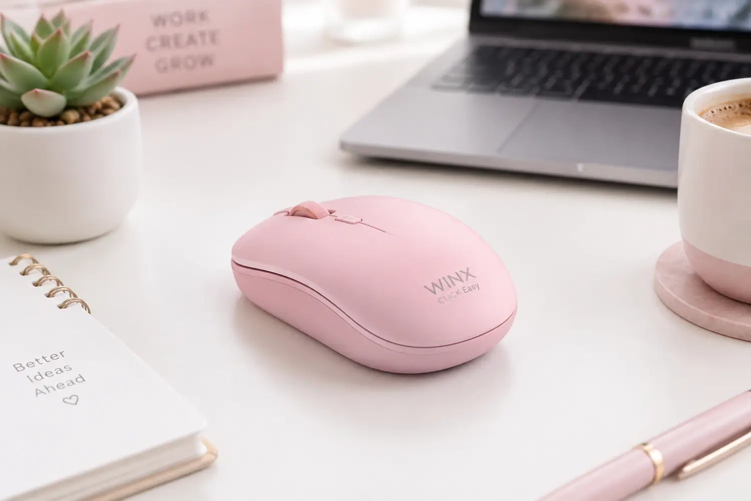 WINX CLICK Easy 1600DPI 2.4GHz Wireless Mouse - Pink