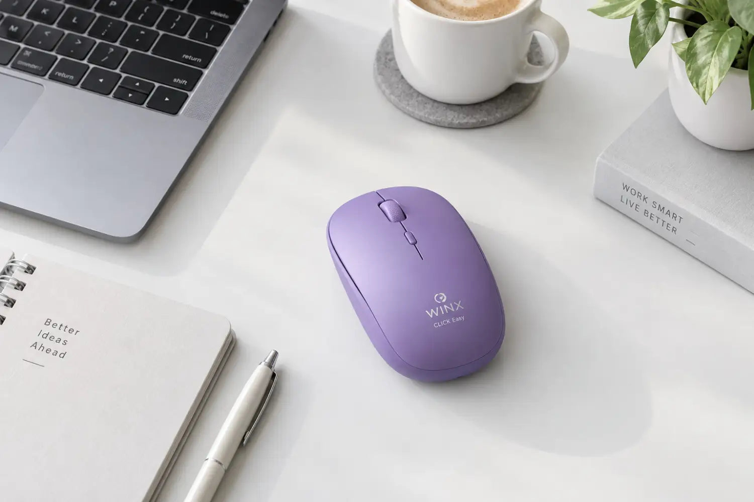 WINX CLICK Easy 1600DPI 2.4GHz Wireless Mouse - Purple