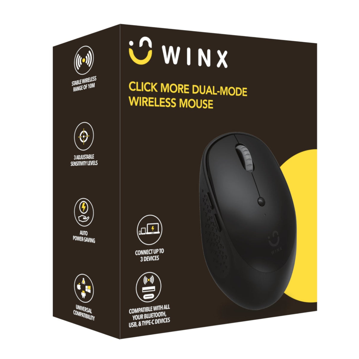 WINX CLICK More Dual-Mode Wireless Mouse - Black - Black
