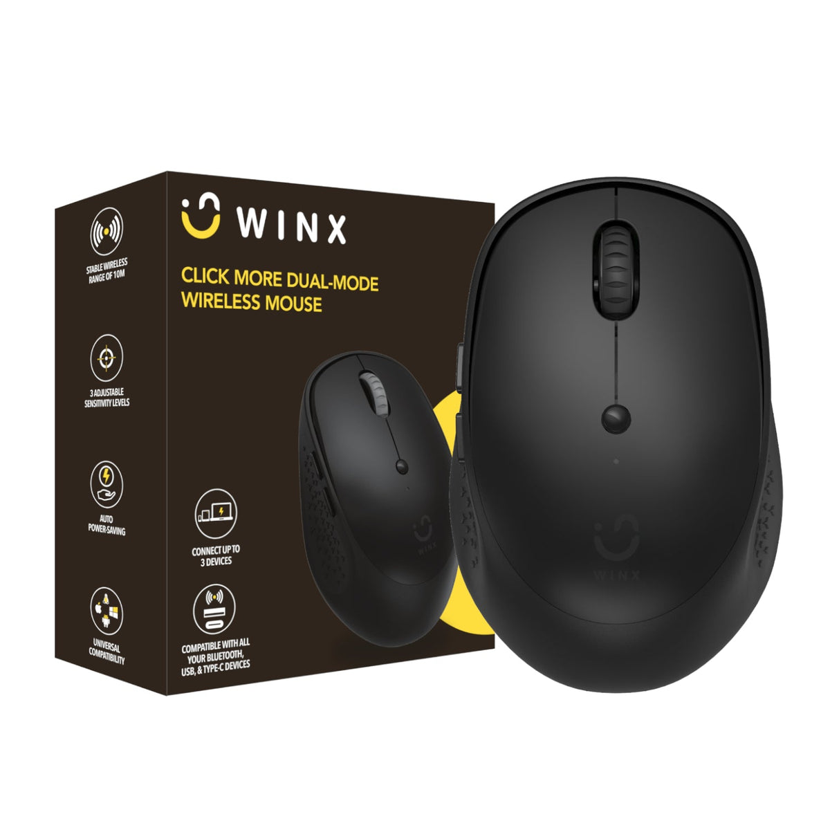 WINX CLICK More Dual-Mode Wireless Mouse - Black - Black