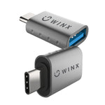 Winx Link Simple Type C to USB Adapter Dual Pack - Grey - Grey