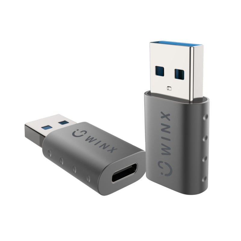 Winx Link Simple USB To Type C Adapter Dual Pack - Grey