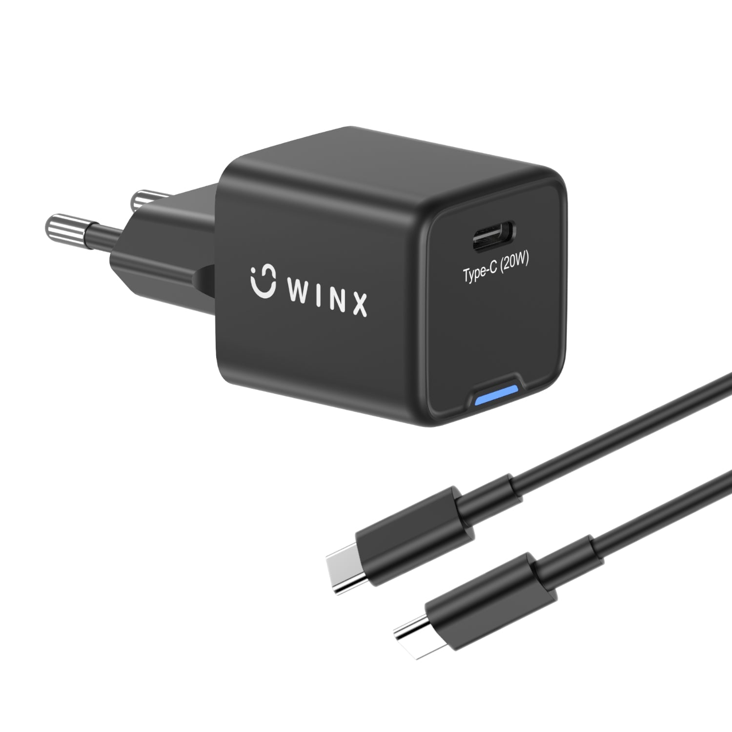 WINX POWER Essential Type-C 20W GaN Wall Charger - Black - Black