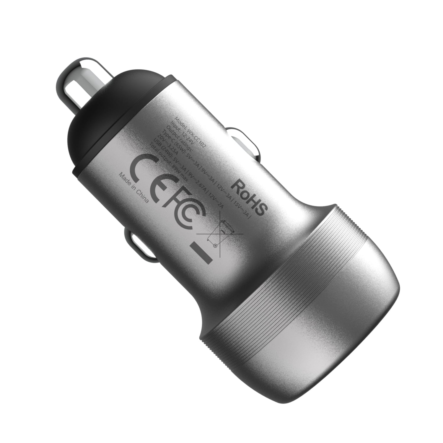 WINX POWER Fast 89W Car Charger - Silver