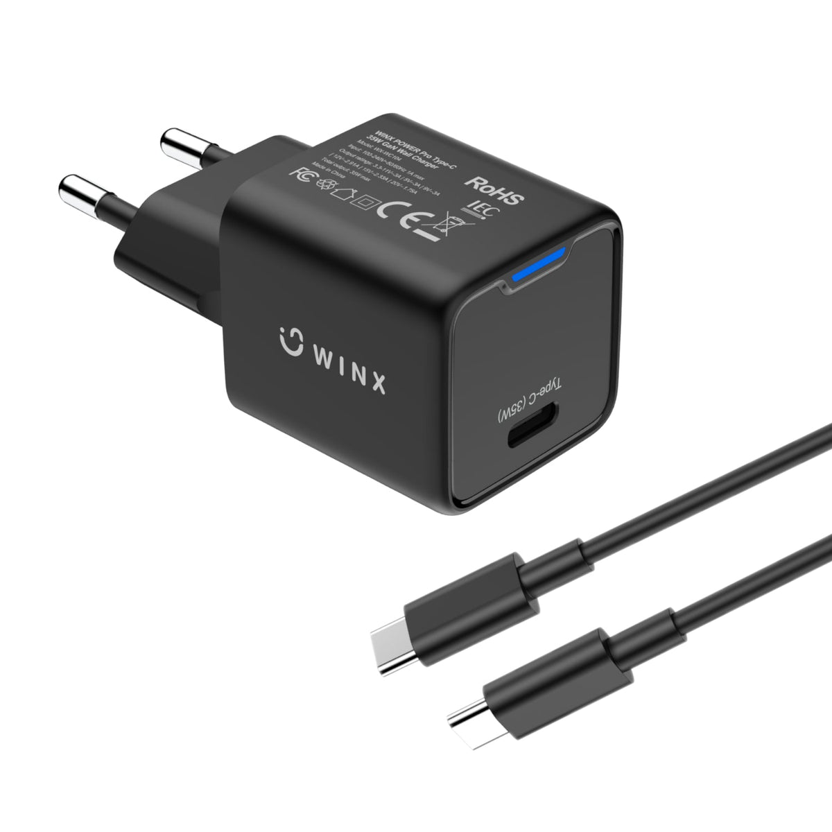 WINX POWER Fast Type-C 35W GaN Wall Charger - Black
