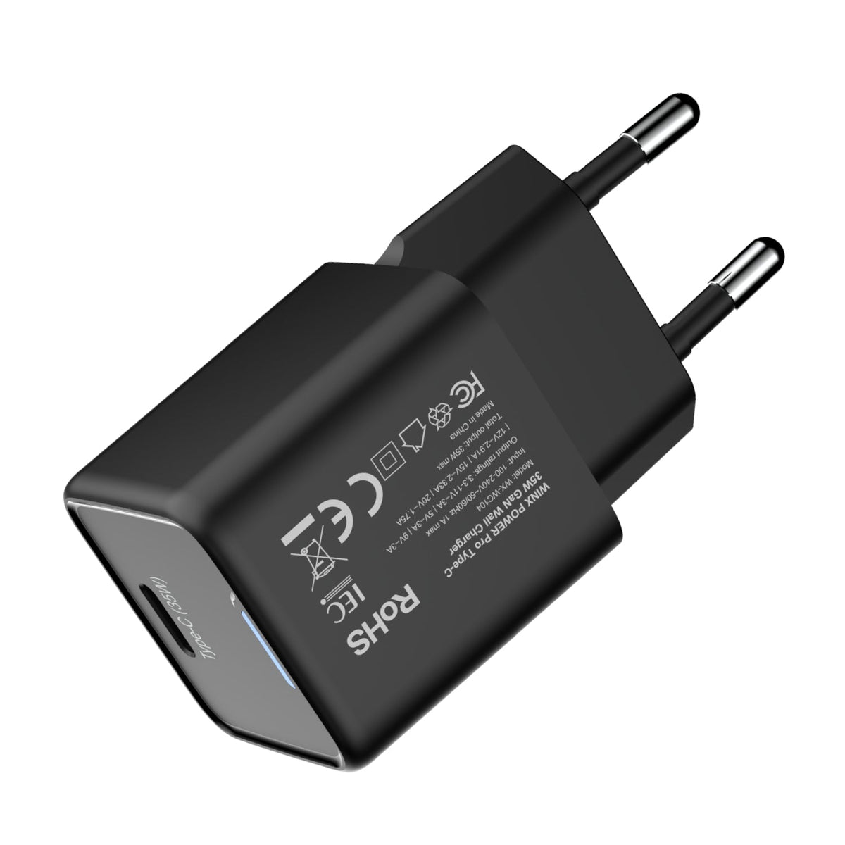 WINX POWER Fast Type-C 35W GaN Wall Charger - Black