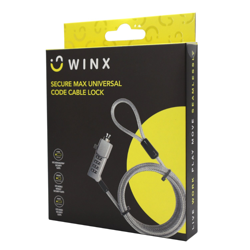 Winx Secure Max Universal Code Cable Lock - Silver