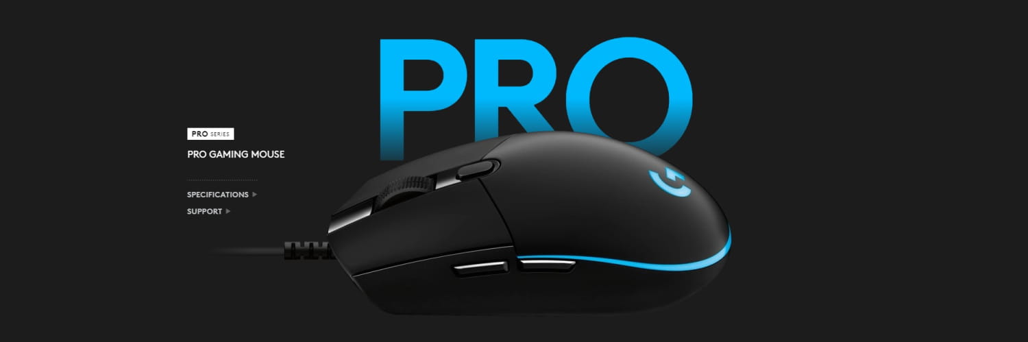Logitech G Pro Wired Gaming Mouse - Black