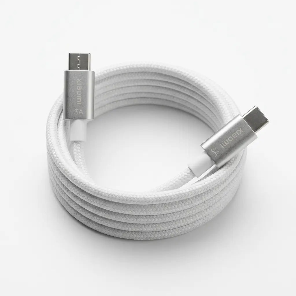 Xiaomi 3A Braided USB Type-C to USB Type-C Cable 1M - White