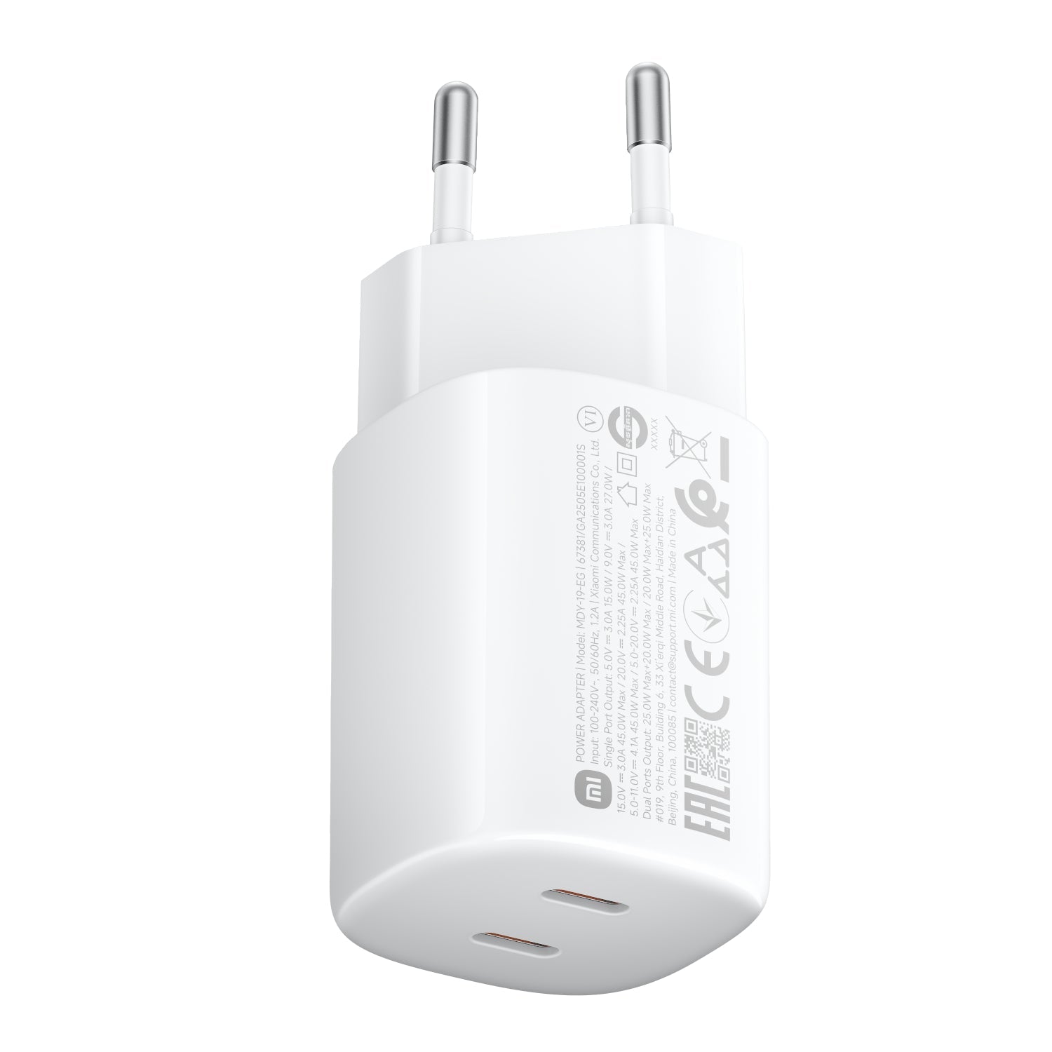 Xiaomi 45W Nano Turbo Power Adapter (2 port) - White