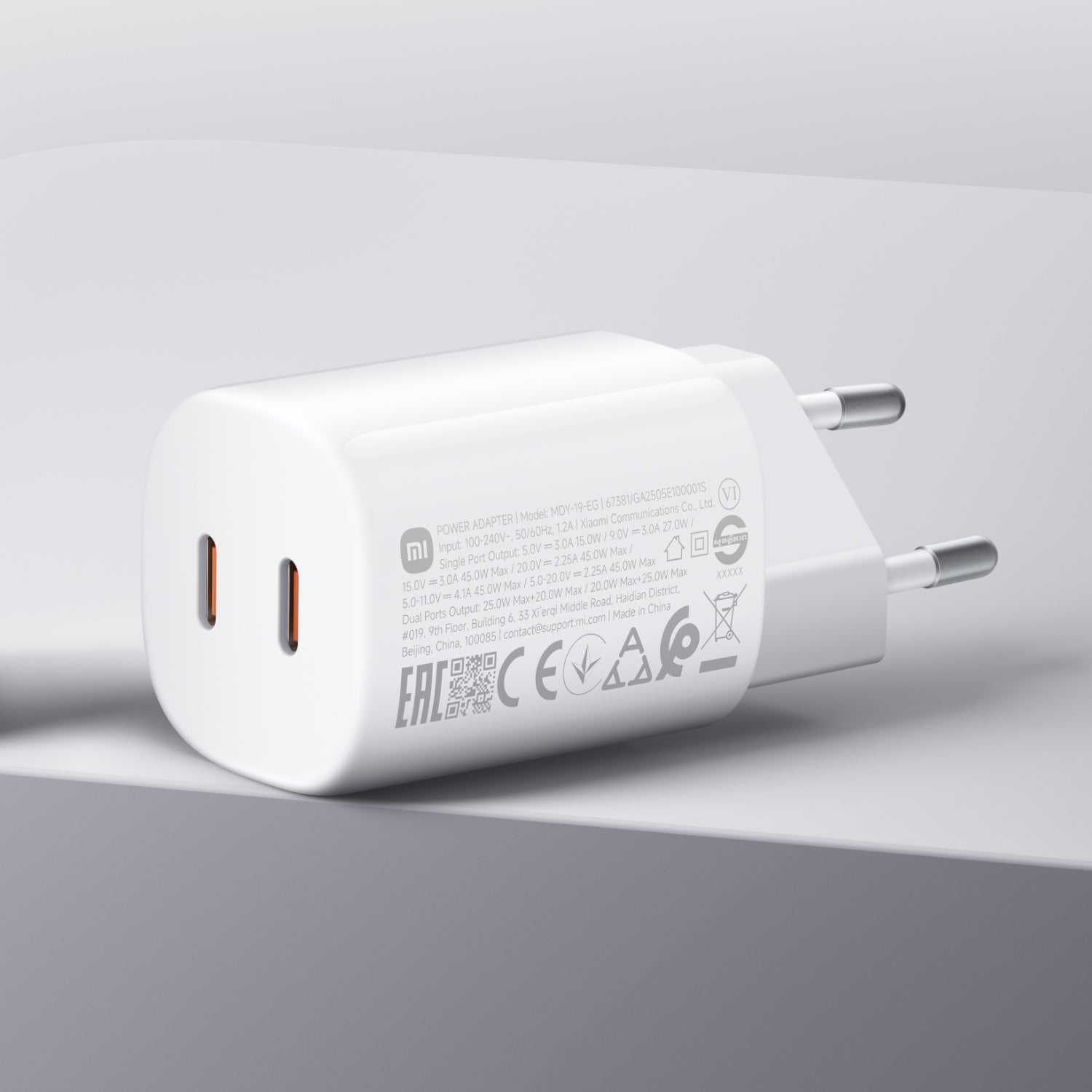 Xiaomi 45W Nano Turbo Power Adapter (2 port) - White