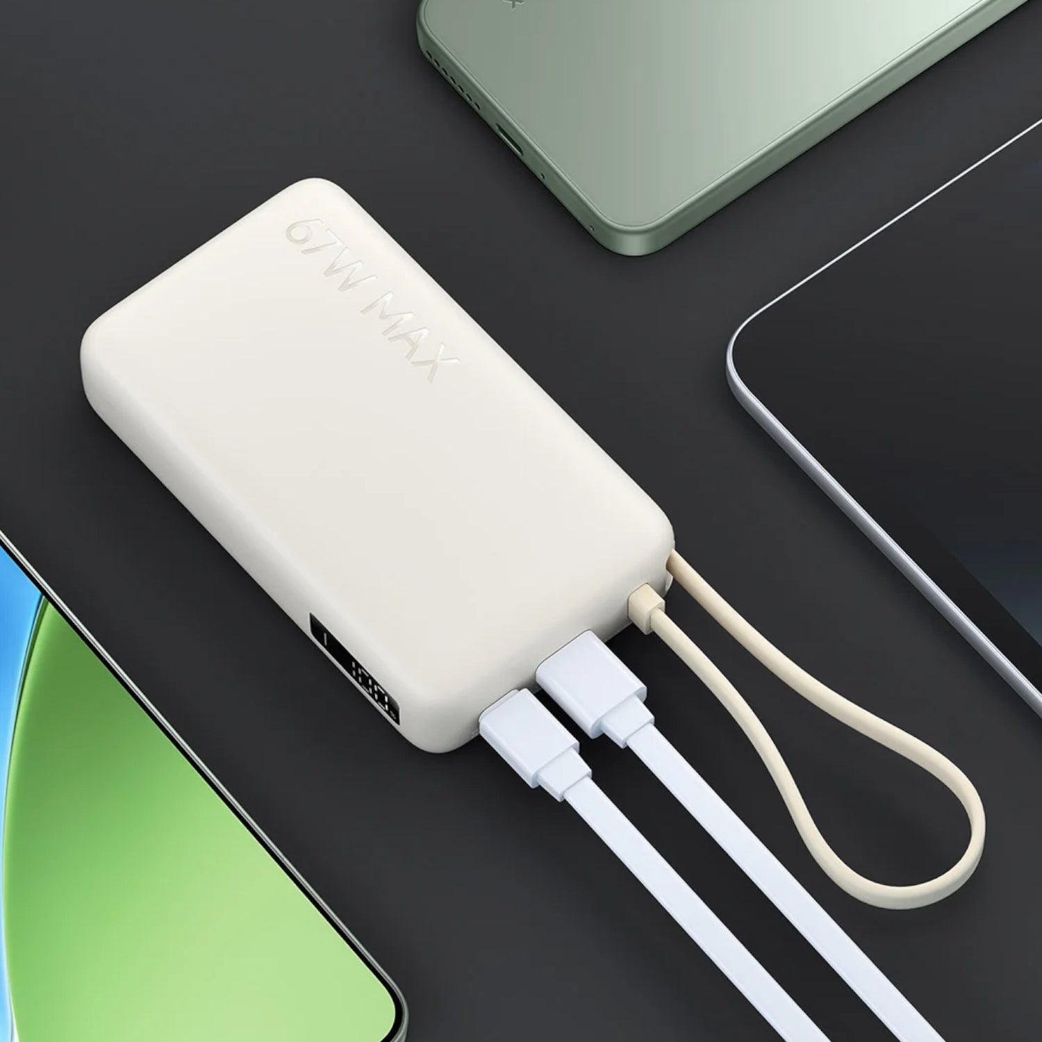 Xiaomi 67W Power Bank 10000mAh (Integrated Cable) - Tan - TAN